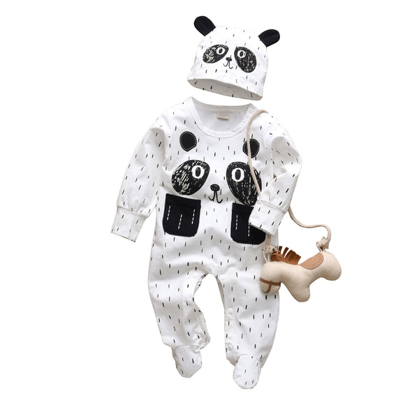 Mameluco Bebé Estampado Panda Primavera Otoño