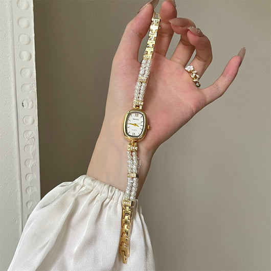 Reloj de Moda con Perla - Diseño Ovalado Minimalista para Mujer - Image 13