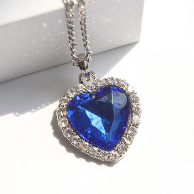 Collar Corazón de Cristal Azul Estilo Océano - Image 6