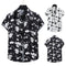 Camisa casual masculina de manga curta com estampa floral