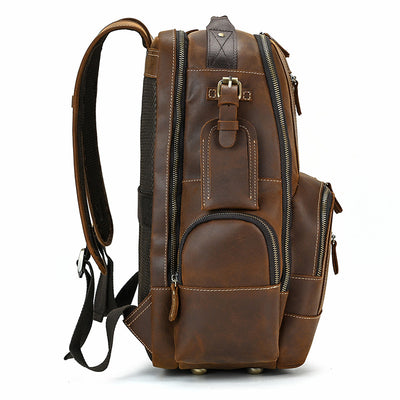 Mochila de Cuero Retro para Hombre - Gran Capacidad y Múltiples Bolsillos - Image 29