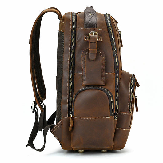 Mochila de Cuero Retro para Hombre - Gran Capacidad y Múltiples Bolsillos - Image 29