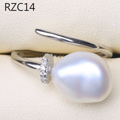 Anillo de Perla Barroca Natural Diseño Luna Platino - Image 56