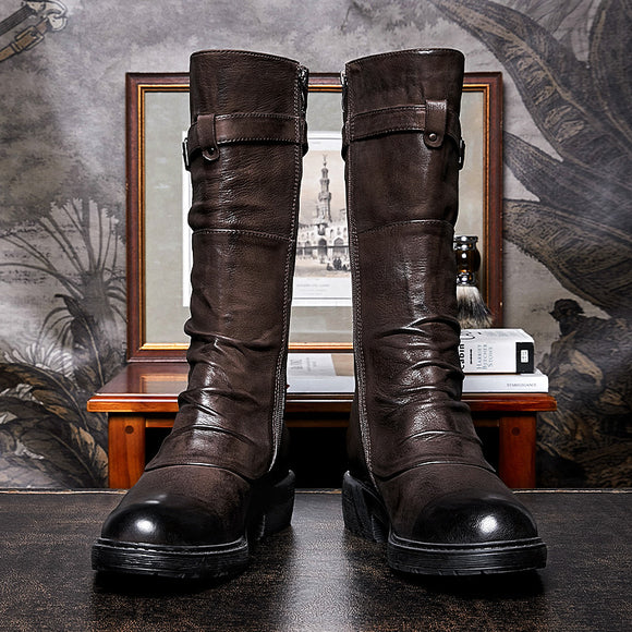 Botas Biker Altas de Plataforma con Cierre Lateral para Hombre