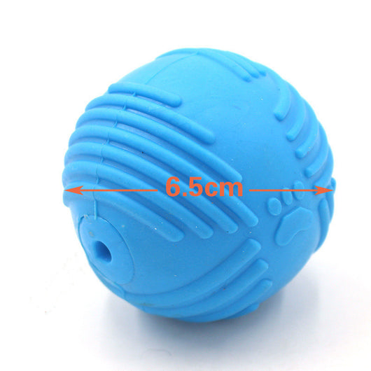 Sapphire blue TPR dog sound ball with a textured surface for teeth grinding and biting. - Image 14