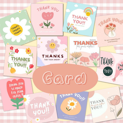 Pack 50 Tarjetas de Agradecimiento Cuadradas en Papel Couché – Diseño Profesional