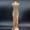 Vestido de Gala Escote Espalda Descubierta con Cristales y Brillantes