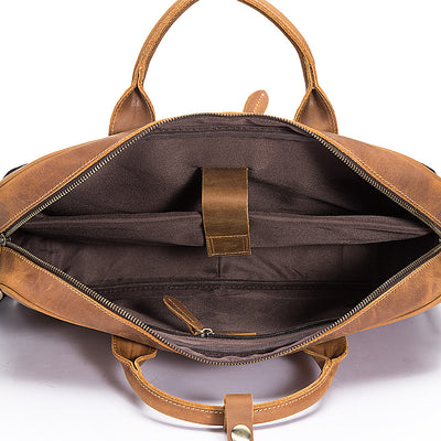 Bolso de Cuero Vintage Crazy Horse para Hombre - Image 10