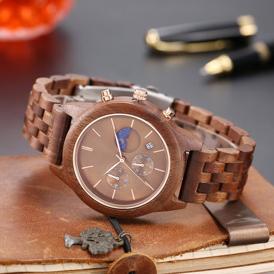 Reloj de Cuarzo para Hombre con Correa de Madera Natural - Image 5