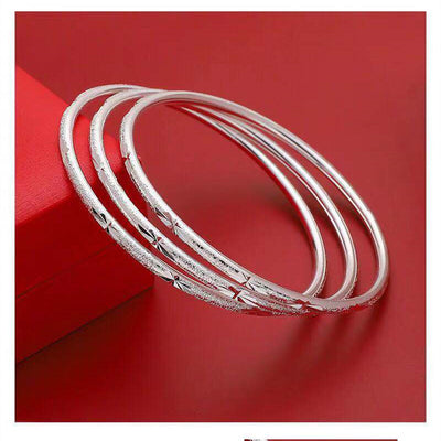 Pulsera de Plata Esterlina con Tres Círculos y Gipsófila - Image 5