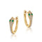 European And American Fashion Sterling Plateado Earrings Verde Zirconium