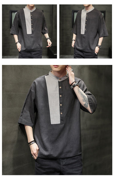 Blusa Casual de Algodón y Lino con Manga Corta Suelta - Image 19