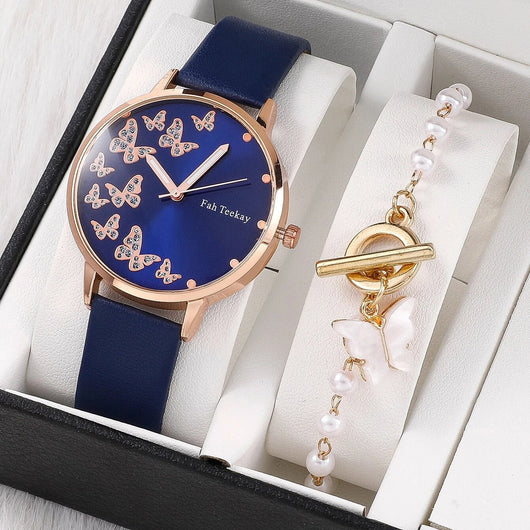 Reloj de Pulsera Dama Elegancia Temperamento con Banda Ajustable y Diamantes Mariposa - Image 12