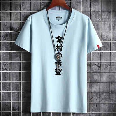 Camisa Estampada de Algodón con Tendencia Xie para Hombre - Manga Corta Verano - Image 11
