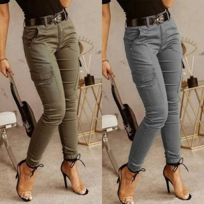 Pantalones Clásicos para Mujer con Cintura Baja y Bolsillos - Image 8