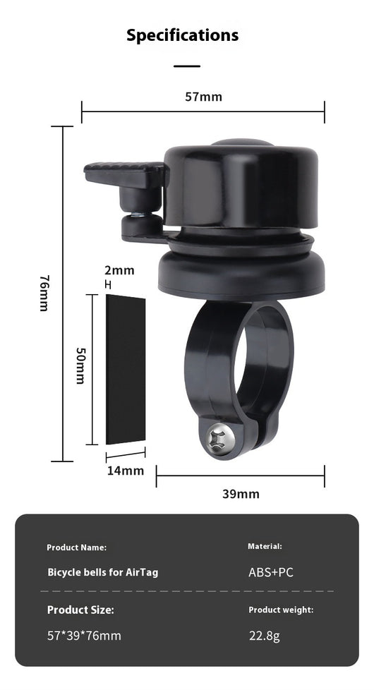 Timbre de Bicicleta con Localizador AirTag - Soporte de Montaje Oculto - Image 14