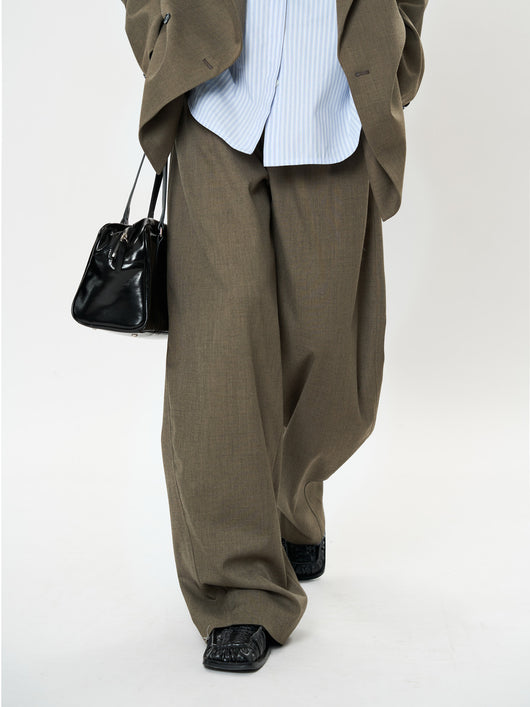 Pantalones Casuales Rectos con Corte Vertical y Acabado Liso - Image 44