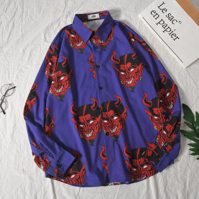 Camisa Suelta Estampada para Parejas de Manga Larga - Image 6