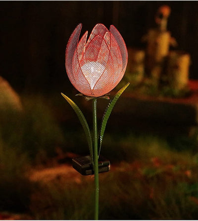 Lámpara Solar Tulipán Decorativa para Jardín - Diseño en Hierro Forjado - Image 5