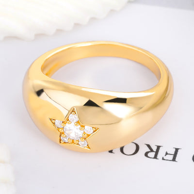 Anillo Domo Estrella de Cinco Puntas para Mujer - Image 5