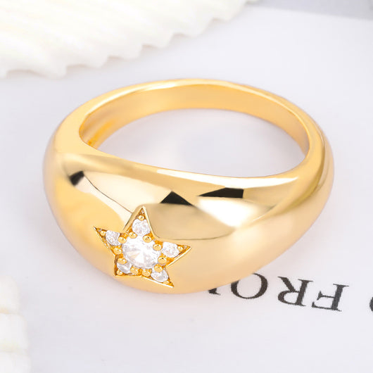 Anillo Domo Estrella de Cinco Puntas para Mujer - Image 5