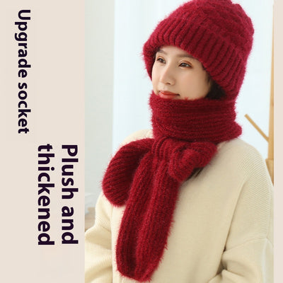 Gorro y Bufanda Tejida Doble Capa Acolchada - Abrigo Cálido en Lana - Image 4