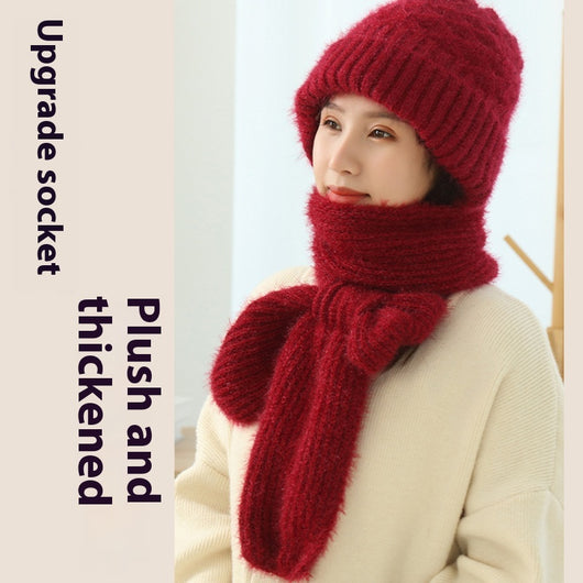Gorro y Bufanda Tejida Doble Capa Acolchada - Abrigo Cálido en Lana - Image 4