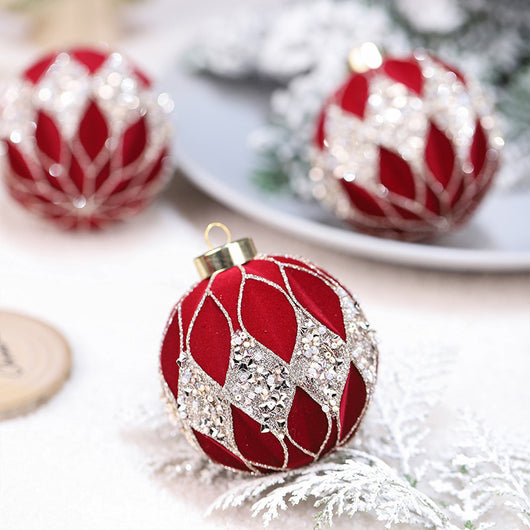 Esferas Navideñas con Textura Escarcha - Pack de Adornos Colgantes - Image 2