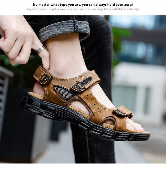 Sandalias de Cuero Retro para Hombre - Estilo Casual Outdoor - Image 12
