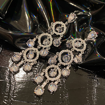 Aretes Largos de Circón con Borla - Elegancia Femenina - Image 10