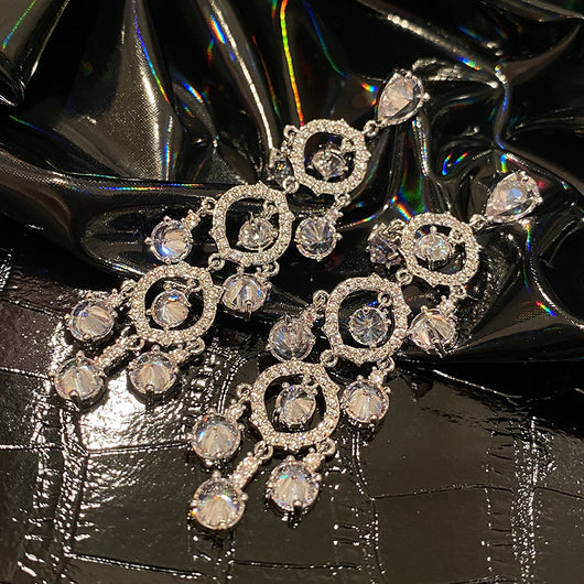 Aretes Largos de Circón con Borla - Elegancia Femenina - Image 10
