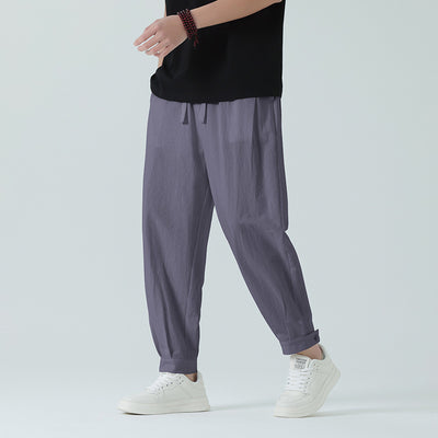 Pantalones Minimalistas para Hombre Primavera-Verano con Botones de Nudo - Image 3