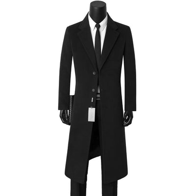 Abrigo de Lana Casual Elegante para Hombre - Largo Medio - Image 8