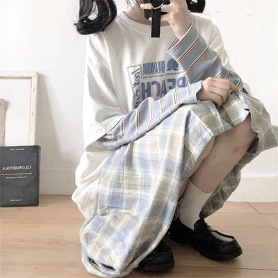 Camiseta Vintage Japonesa Falso Dos Piezas Manga Larga - Image 12