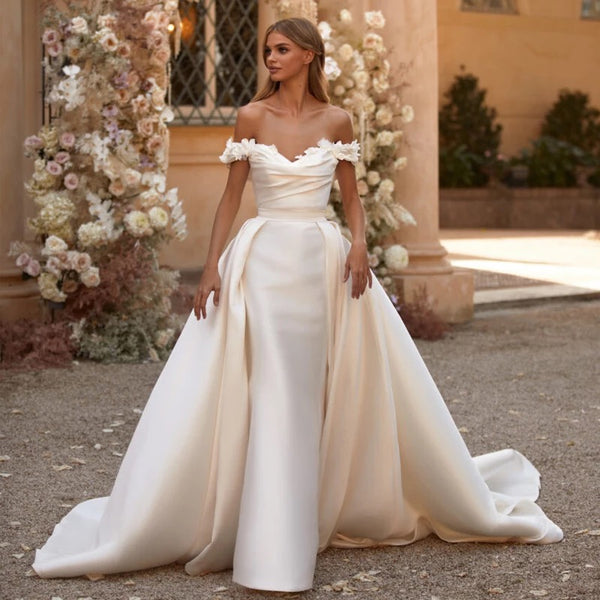 Vestido de Novia Sirena con Cola Desmontable