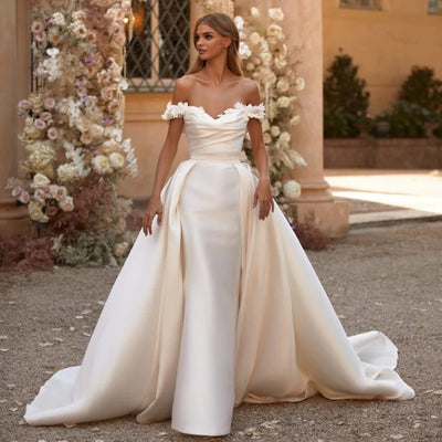 Vestido de Novia Sirena con Cola Desmontable