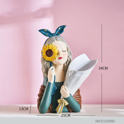 Escultura Decorativa Abstracta de Resina - Figura Femenina Nórdica para Sala de Estar - Image 33