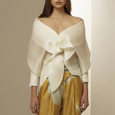 Blusa Suelta con Escote V Irregular Multiuso - Image 5
