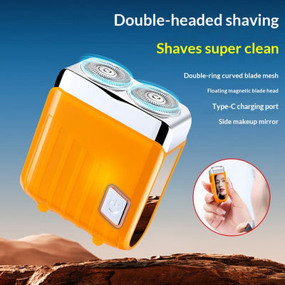 Afeitadora Portátil Magnética Recargable de Doble Hoja para Hombre
