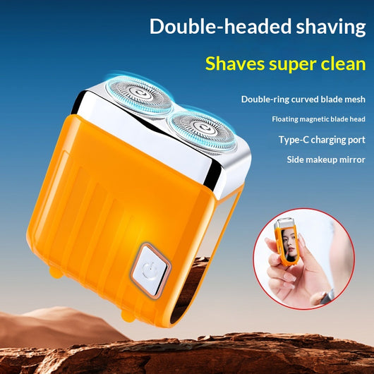 Afeitadora Portátil Magnética Recargable de Doble Hoja para Hombre