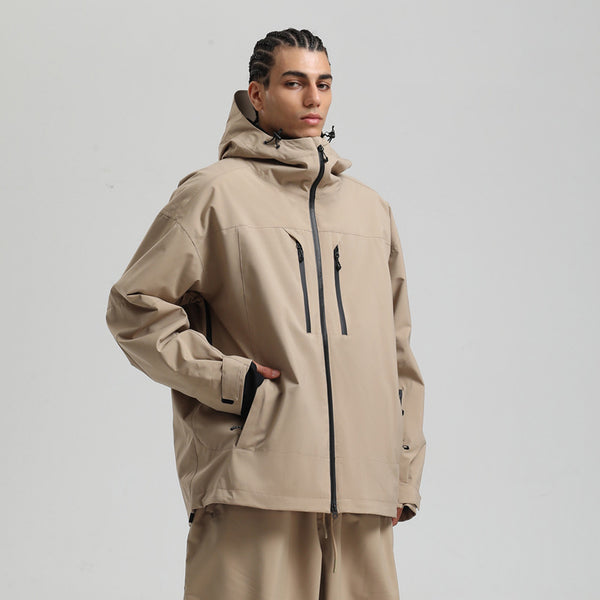 Chaqueta Esquí Hombre Impermeable Transpirable Corte Holgado con Cierre