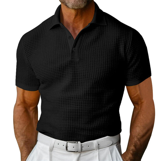 Polo Manga Corta Textura Waffle para Hombre - Ideal para Verano - Image 14