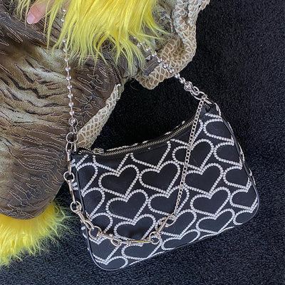 Bolso de Cadena Y2K con Corazón Bordado - Estilo Hot Girl Sweet Cool - Image 17