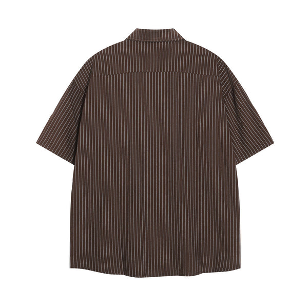 Camisa de Manga Corta con Rayas Verticales para Hombre