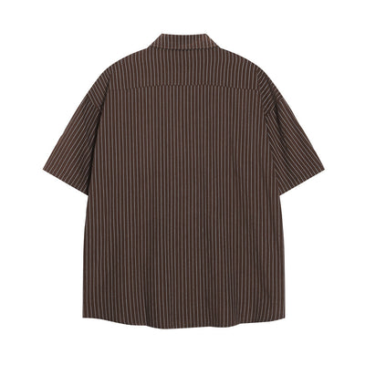 Camisa de Manga Corta con Rayas Verticales para Hombre - Image 2