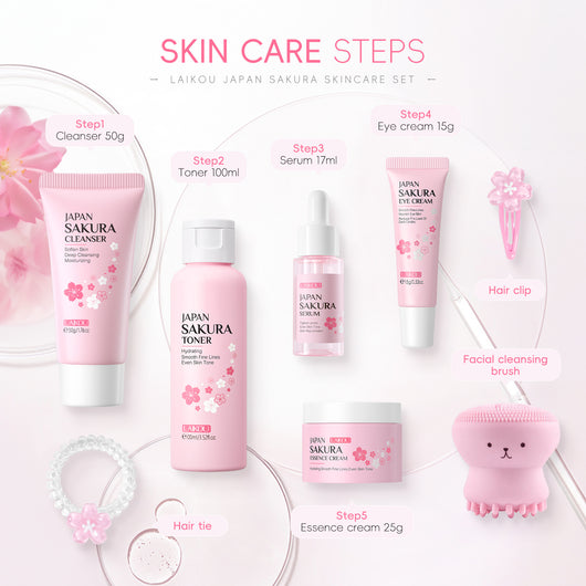 Set de Cuidado Facial Flor de Cerezo - 8 Piezas Premium - Image 3