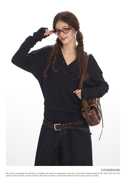 Blusa Elegante de Manga Larga con Cuello en V y Cintura Ajustada - Image 18