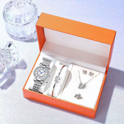 Juego de 5 Relojes para Mujer con Diamantes y Números Romanos - Image 3
