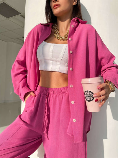 Conjunto Casual Polo Manga Larga y Pantalón Harem - Estilo Europeo Moderno - Image 11
