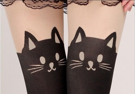 Medias Largas Estilo Harajuku con Diseño de Gato Kawaii - Image 13